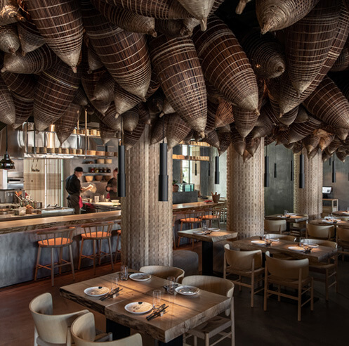 YOD Design Lab's gastronomy of spicy interiors for an Asian restaurant