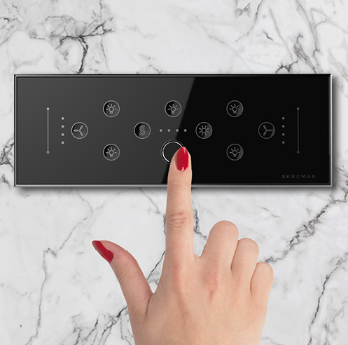 The world's first home automation switch panel with biometric access control
