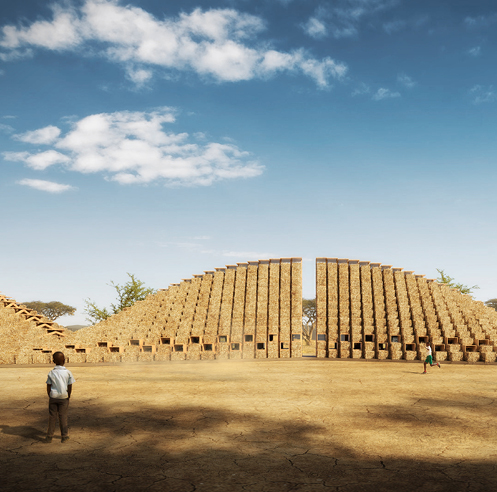 Mumbai&rsquo;s architecture firm Nudes uses straw bales to design a school in Malawi