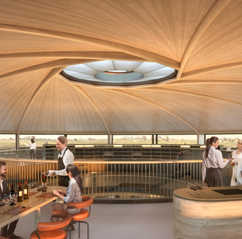 Foster + Partners envisions a sunken winery for Le D&ocirc;me in Saint-&Eacute;milion