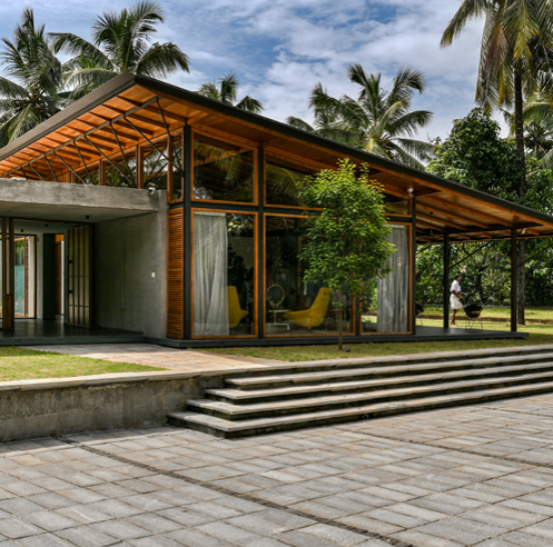 The Skew House in Kerala blends modern tropical design with traditional architecture