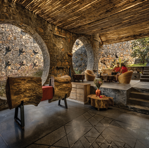 Kondan Resort by PMA madhushala sits like a historic citadel amid rolling hills in Pune
