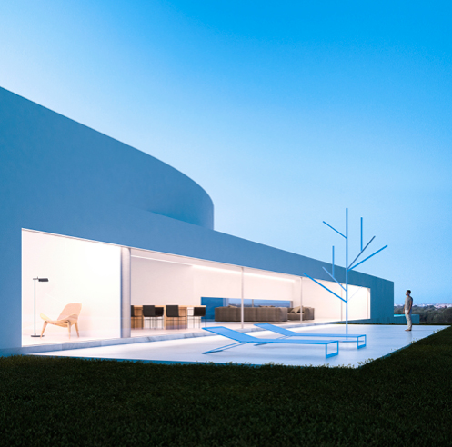 Split into two volumes, Coimbra-Steinman House offers distant views of Lisbon