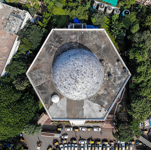 Lunar Dome art installation atop Nehru Planetarium in Mumbai pays tribute to ISRO
