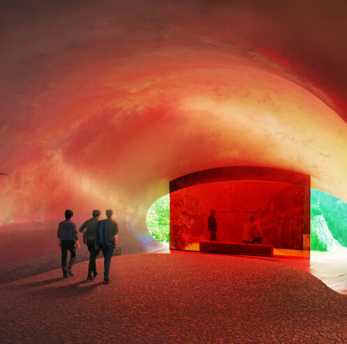 Herzog & de Meuron envisions a motorway chapel in Switzerland in form of a human ear