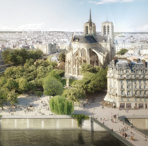 Bas Smets reimagines Notre-Dame landscape as a climate-resilient space