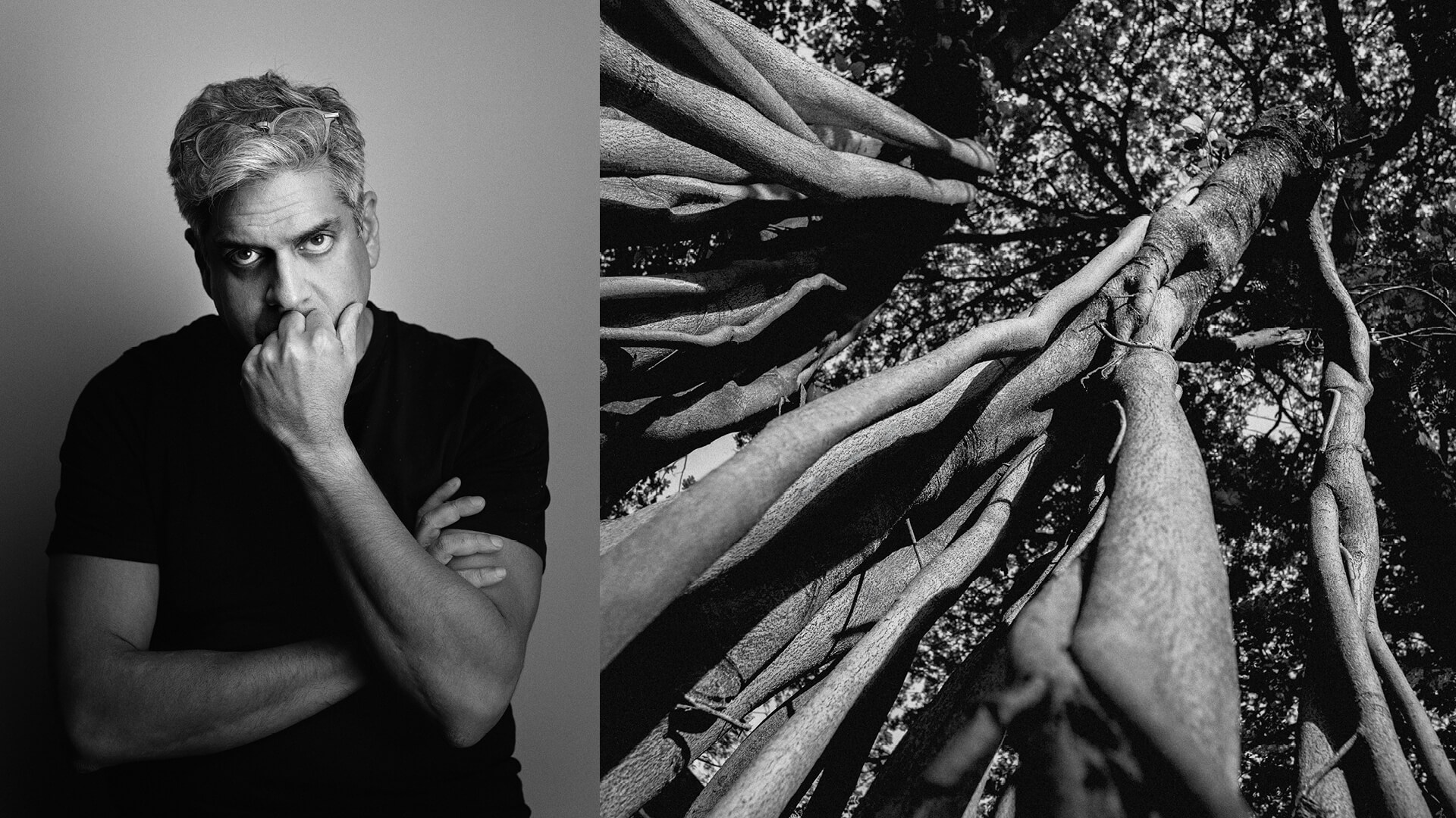 (L-R) Portrait of Sunhil Sippy; &lsquo;Sewri&rsquo;, 2013, archival inkjet print on Hahnemühle photo rag, Sunhil Sippy | EASTWARD: explorations along mumbai&rsquo;s eastern seaboard | Galerie Mirchandani + Steinruecke