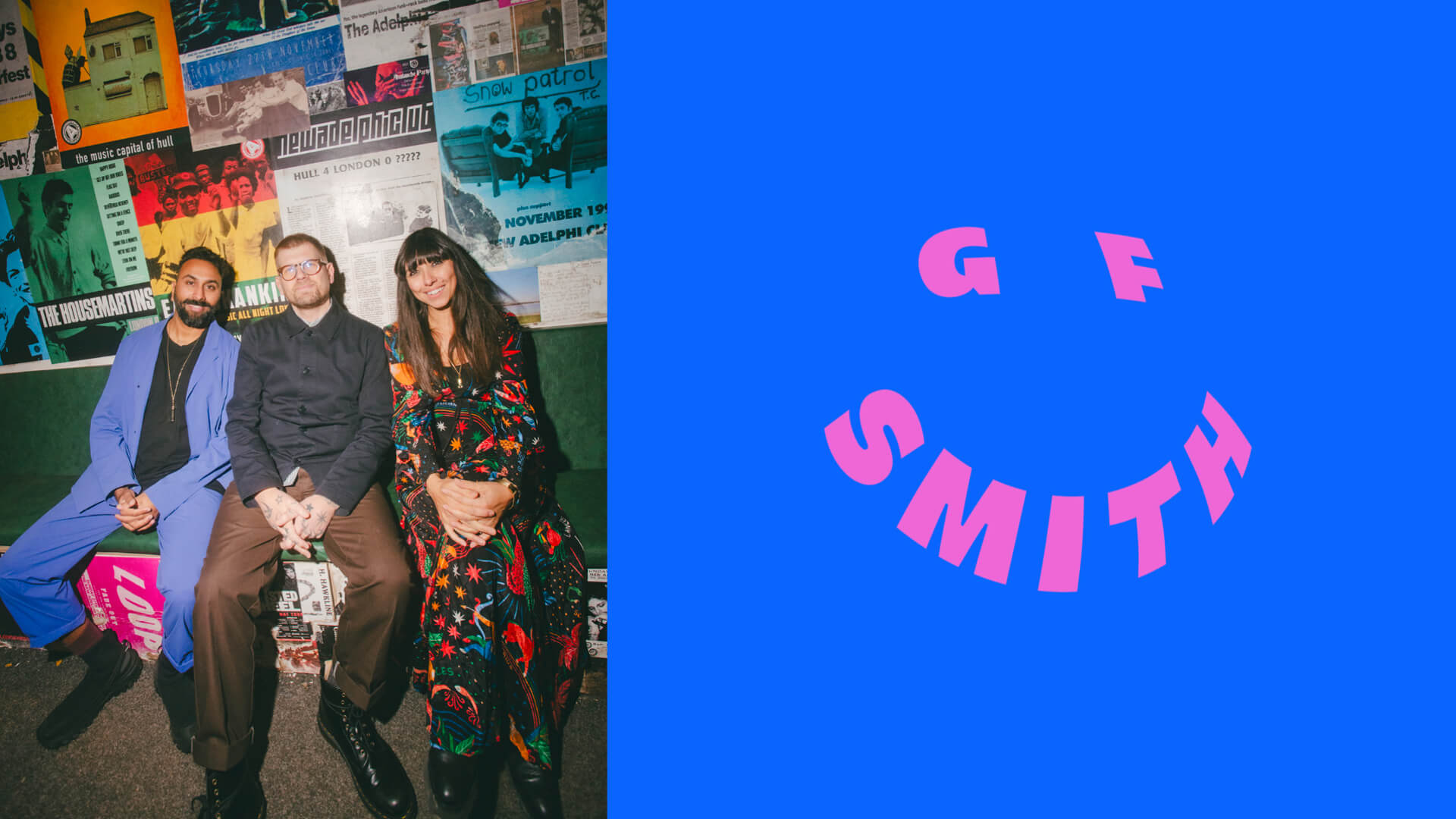 (L-R) STIR in conversation with Pali Palavathanan of TEMPLO, Ben Watkinson of GF Smith and Anoushka Rodda of TEMPLO; GF Smith's new static logo | GFSmith rebrand by TEMPLO | STIRworld