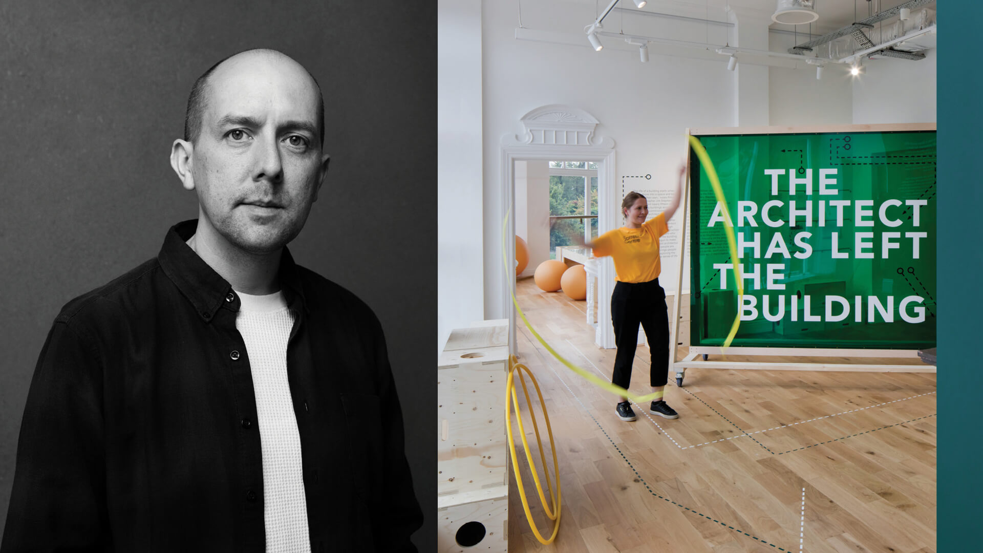 A portrait of London-based architectural photographer Jim Stephenson; a glimpse of the exhibition The Architect has Left the Building, on view at the Farrell Centre in New Castle | The Architect has L