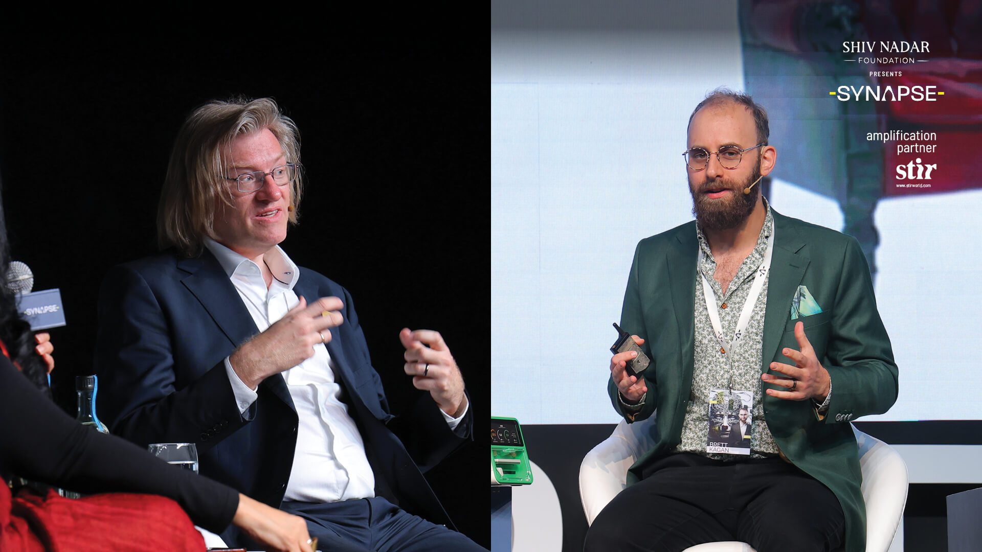 Dr Anders Sandberg, a transhumanist scholar and Dr Brett Kagan of Cortical Labs who invented DishBrain present thought-provoking ideas about the merging of humans and technology at Synapse 2024 | Syna
