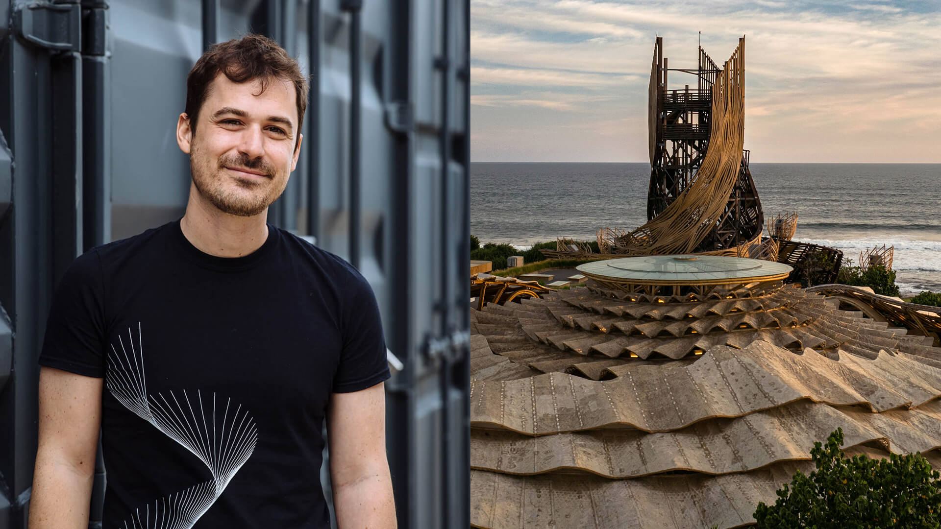 Tri Hita Karana Tower's flowing rattan structure wraps around its robust ironwood frame, blending organic design with reclaimed materials in Bali’s Nuanu | THK Tower by Mamou-Mani Architects | STIRwor