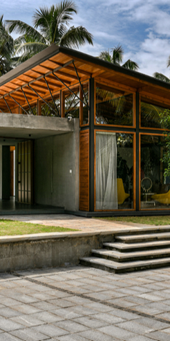 The Skew House in Kerala blends modern tropical design with traditional architecture