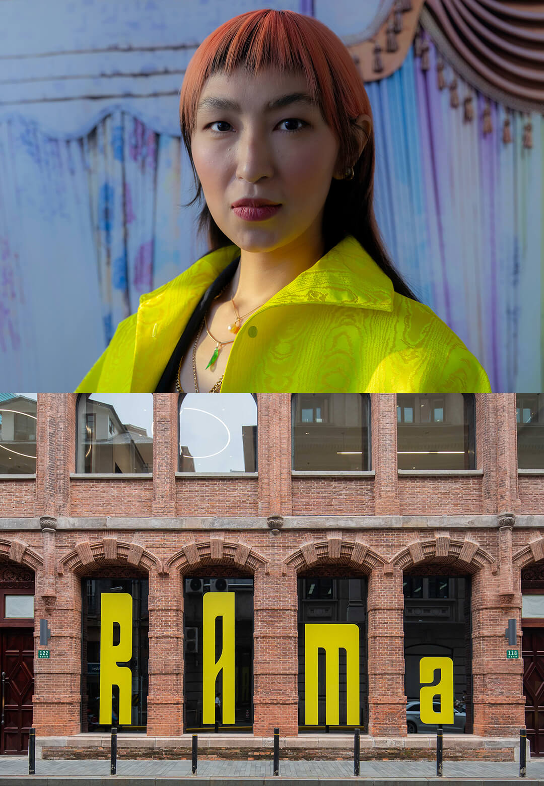 (L) Portrait of X Zhu-Nowell; (R) ROCKBUND street view during RAM Assembles |Rockbund Art Museum|STIRworld