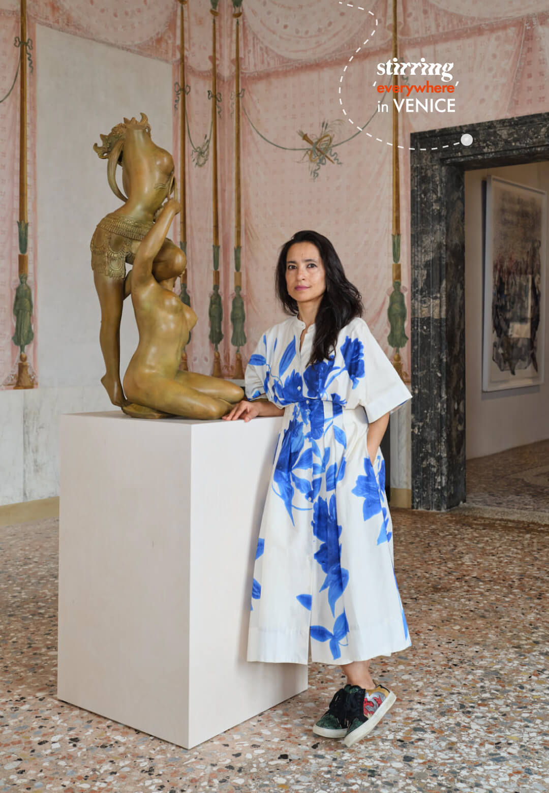 (L) Portrait of Shahzia Sikander, 2024; (R)NOW displayed at Collective Behavior, Venice, 2024, Shahzia Sikander | Shahzia Sikander | STIRworld