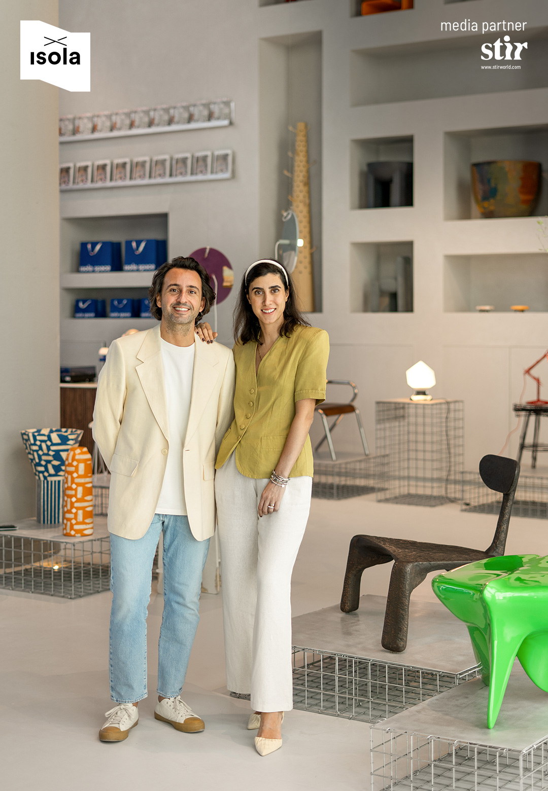 Isola Design Group&rsquo;s co-founders Gabriele Cavallaro (L) and Elif Resitoglu (R) reflect on Isola&rsquo;s journey and discuss this year&rsquo;s Milan Design Week showcase in an interview with STIR | Isola Design Fe