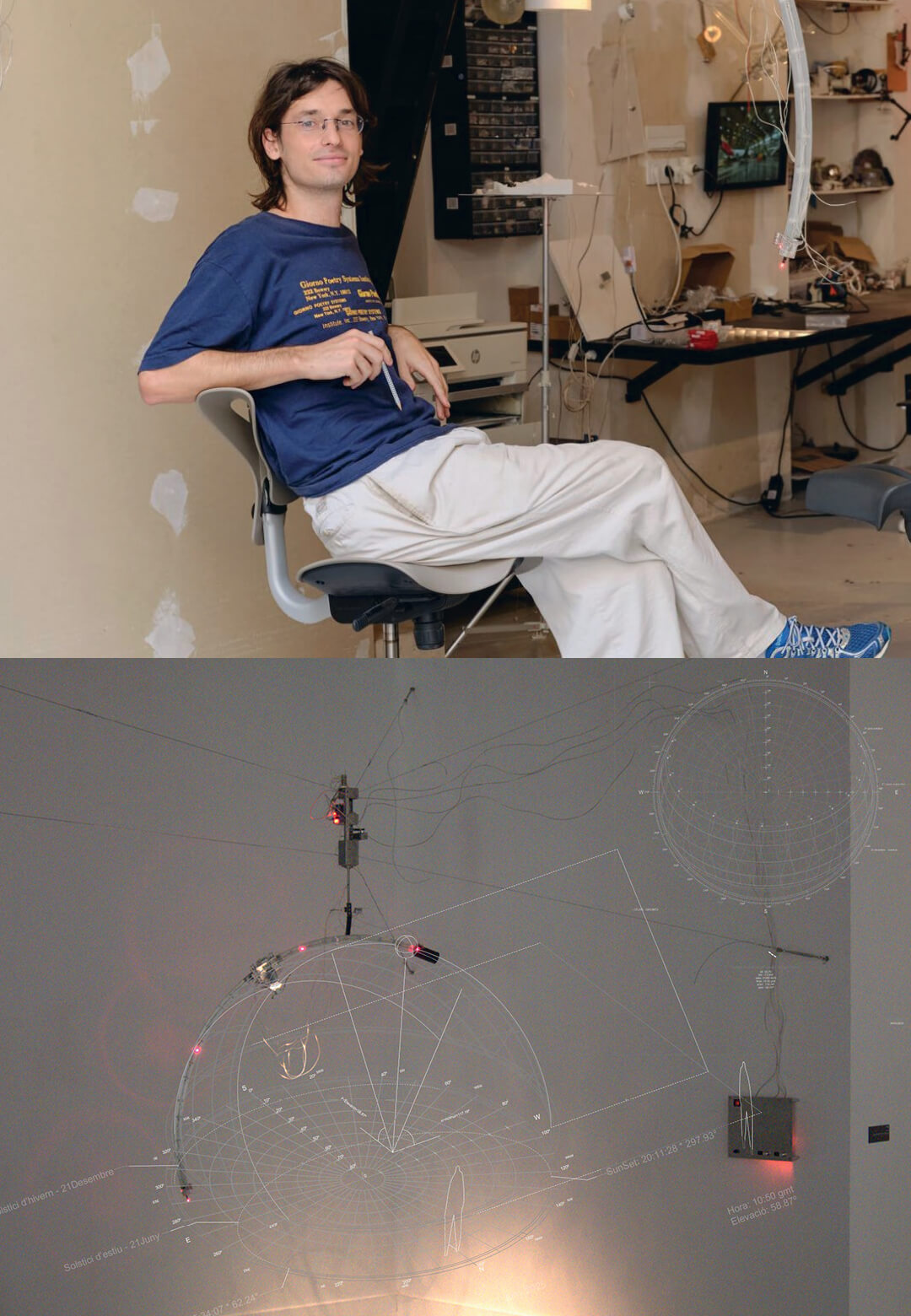 Spanish designer Max Mil&agrave; Serra at his studio in Barcelona; &lsquo;HELIODON&rsquo; (2025) simulates solar incidence on objects | Max Mil&agrave; Serra | STIRworld
