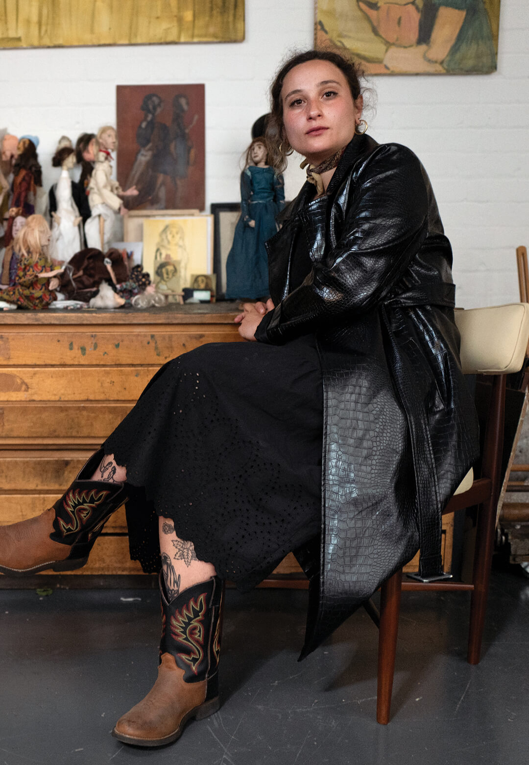Liorah Tchiprout in the studio, 2023.| Two Eyes Wide Open at the Edge of Dawn | Liorah Tchiprout | STIRworld
