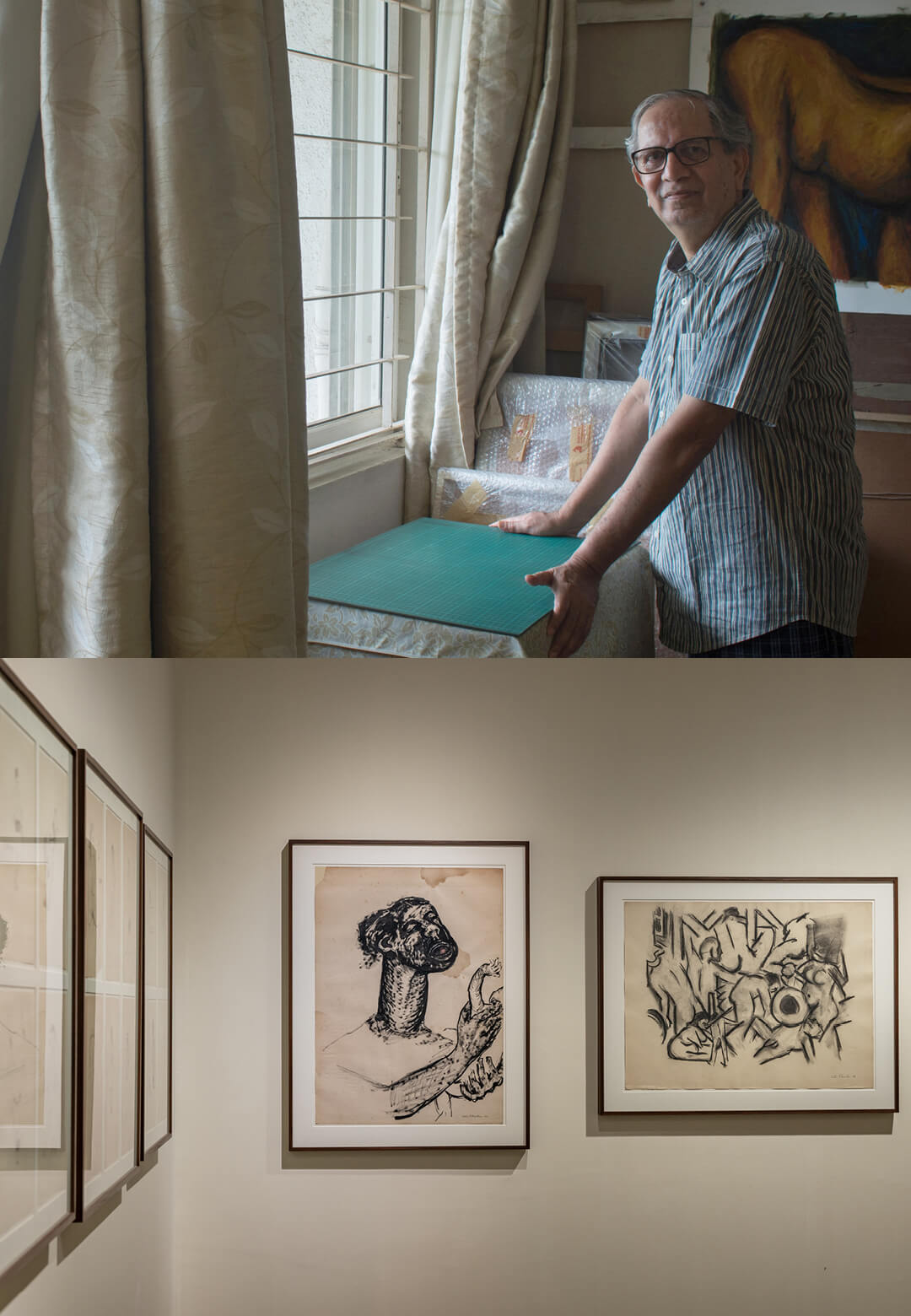 Installation view of &lsquo;In Another Mode&rsquo;, Vadehra Art Gallery, 2026; Portrait of Sudhir Patwardhan | In Another Mode | Sudhir Patwardhan | STIRworld