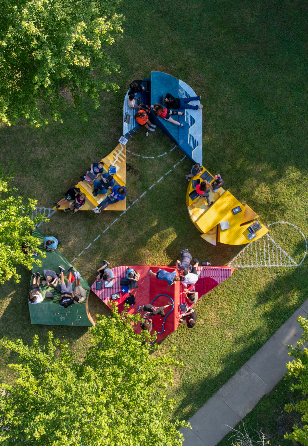 (L-R) ‘PUBLIC/SCHOOL/GROUNDS’, ‘Pool/Side’ and ‘Lift’; Glimpses from the ‘Exhibit Columbus’ 2025 | Yes And | Exhibit Columbus | STIRworld