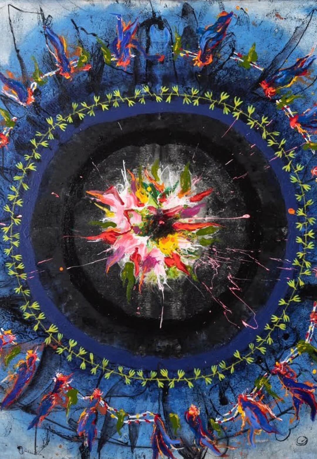 ‘Third Eye of Shiva - II’, acrylic on canvas, 2023 | Flower Sutra | Manu Parekh | STIRworld