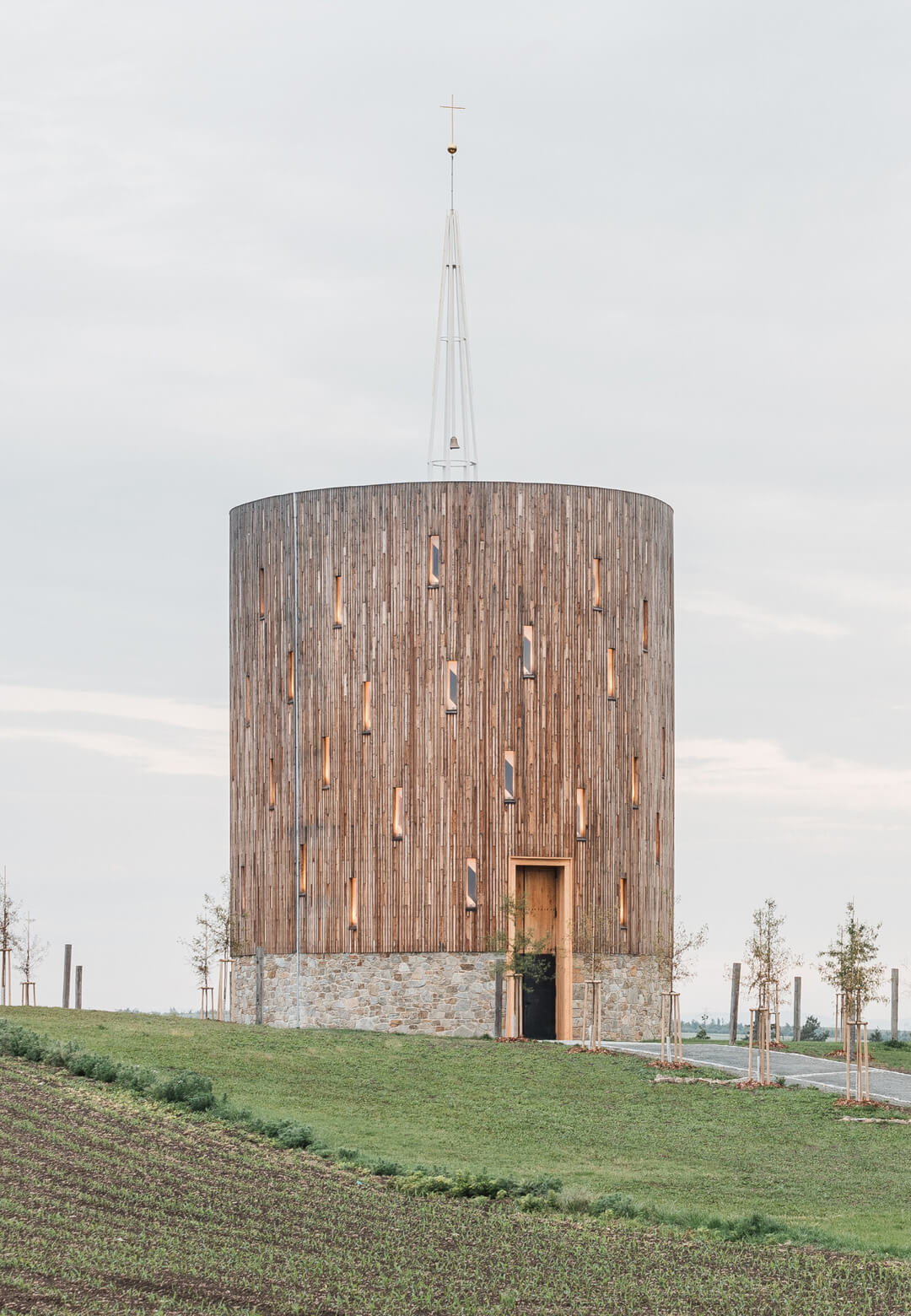 Our Lady of Sorrows Chapel is located outside the village of Nesvačilka, designed by Czech architecture practice RCNKSK | Our Lady of Sorrows Chapel | RCNKSK | STIRworld
