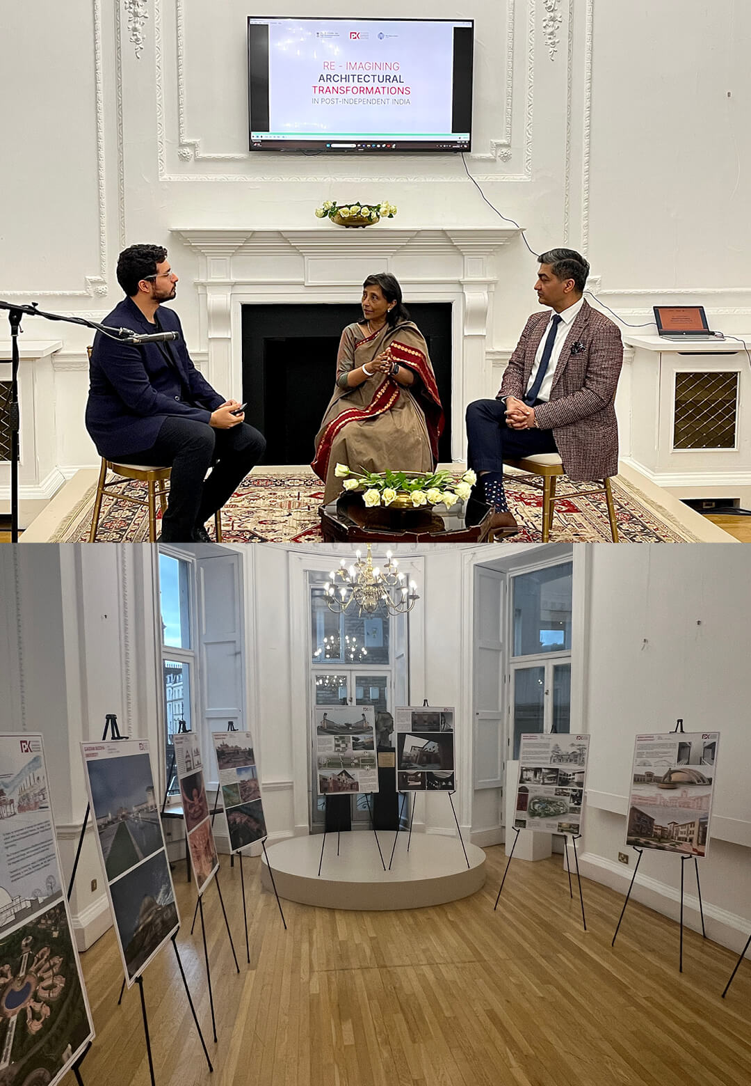 The exhibition’s opening event included a dialogue between Mr Dikshu Kukreja and Ar Sumita Singha, moderated by Anmol Ahuja, features editor at STIR | Reimagining Architectural Transformations in Post