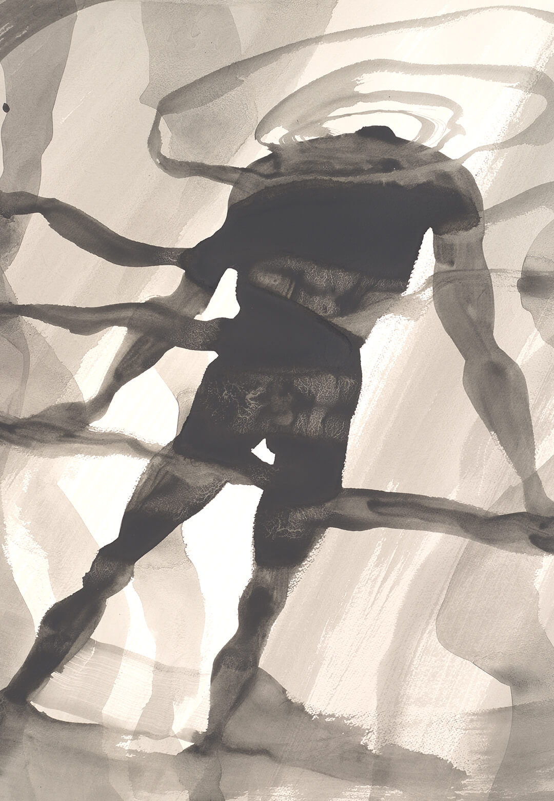 ‘Within (For the Oceans)’, seaweed ink on paper, 2024 | Art For Your Oceans | Antony Gormley | STIRworld