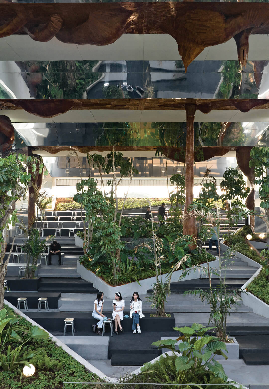The space is a playful juxtaposition of frame types, blending art and functionality seamlessly| Tanatap Frame Garden | RAD+ar | STIRworld