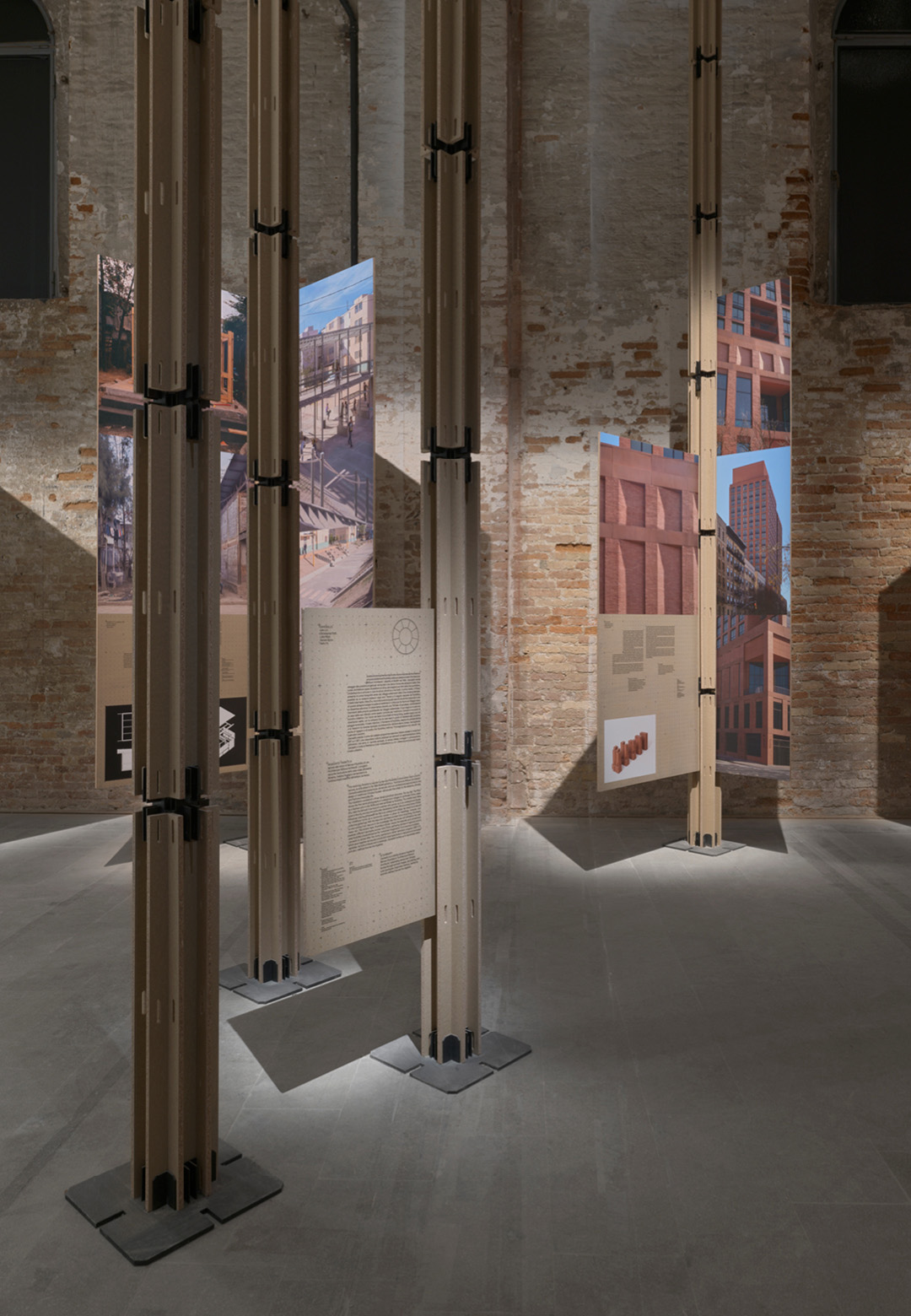 (L-R) The mobile interface of Spatial Intelligens; sub&rsquo;s visualisation for the exhibition design of the main show at Venice Architecture Biennale 2025; a glimpse of the exhibition&rsquo;s scenography | Spat