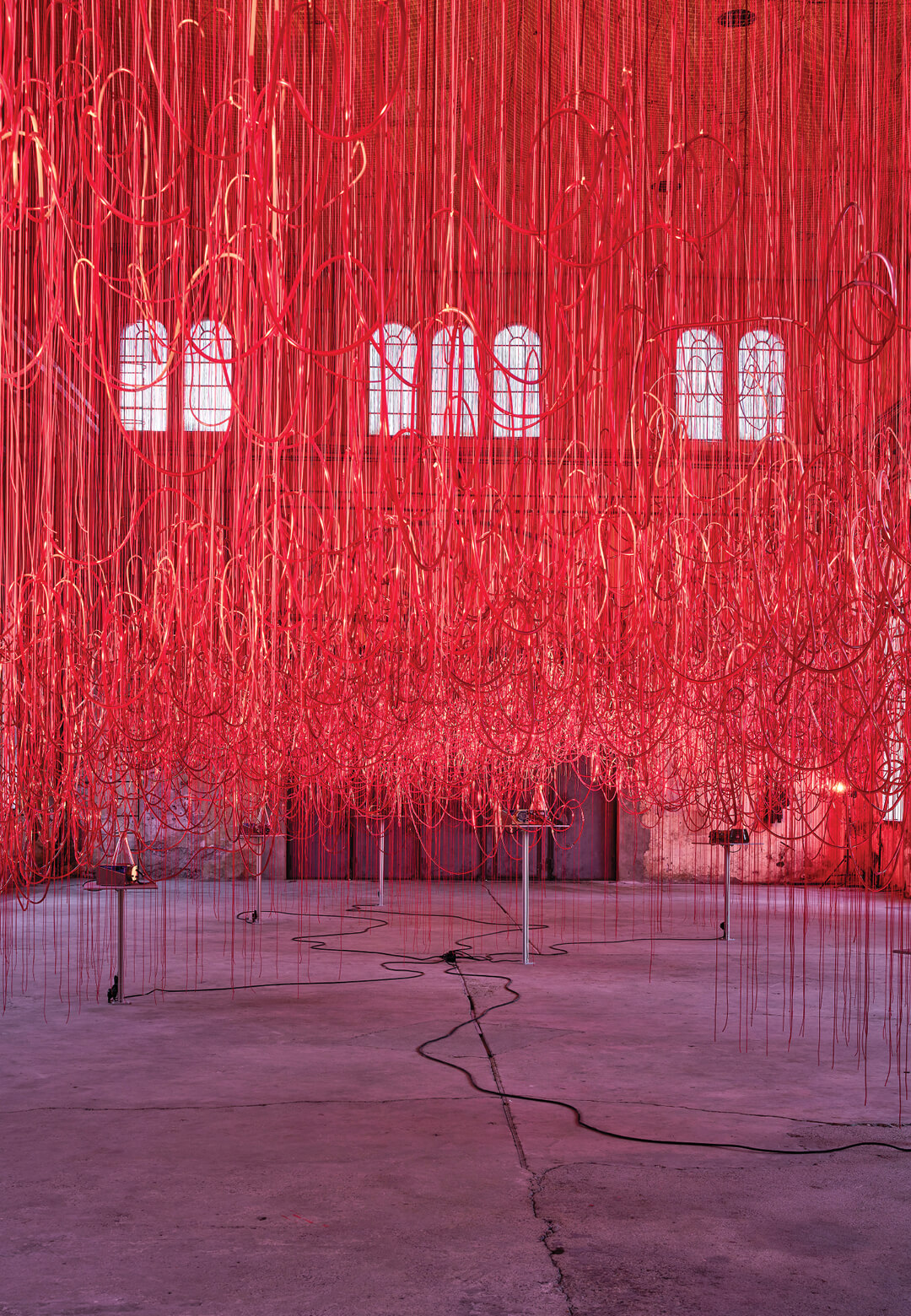 ‘Who am I Tomorrow?’ recontextualises the insides of Kunstraum Dornbirn as the innards of a great organism, 2023| Chiharu Shiota | Who am I Tomorrow? | STIRworld