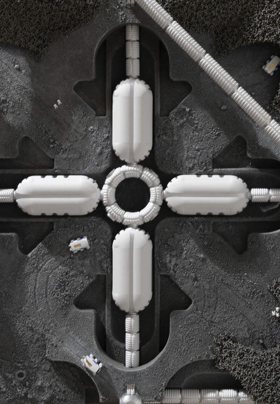 A top view of the conceptual moon base designed by Hassell | Lunar Habitat Masterplan | Hassell | STIRworld