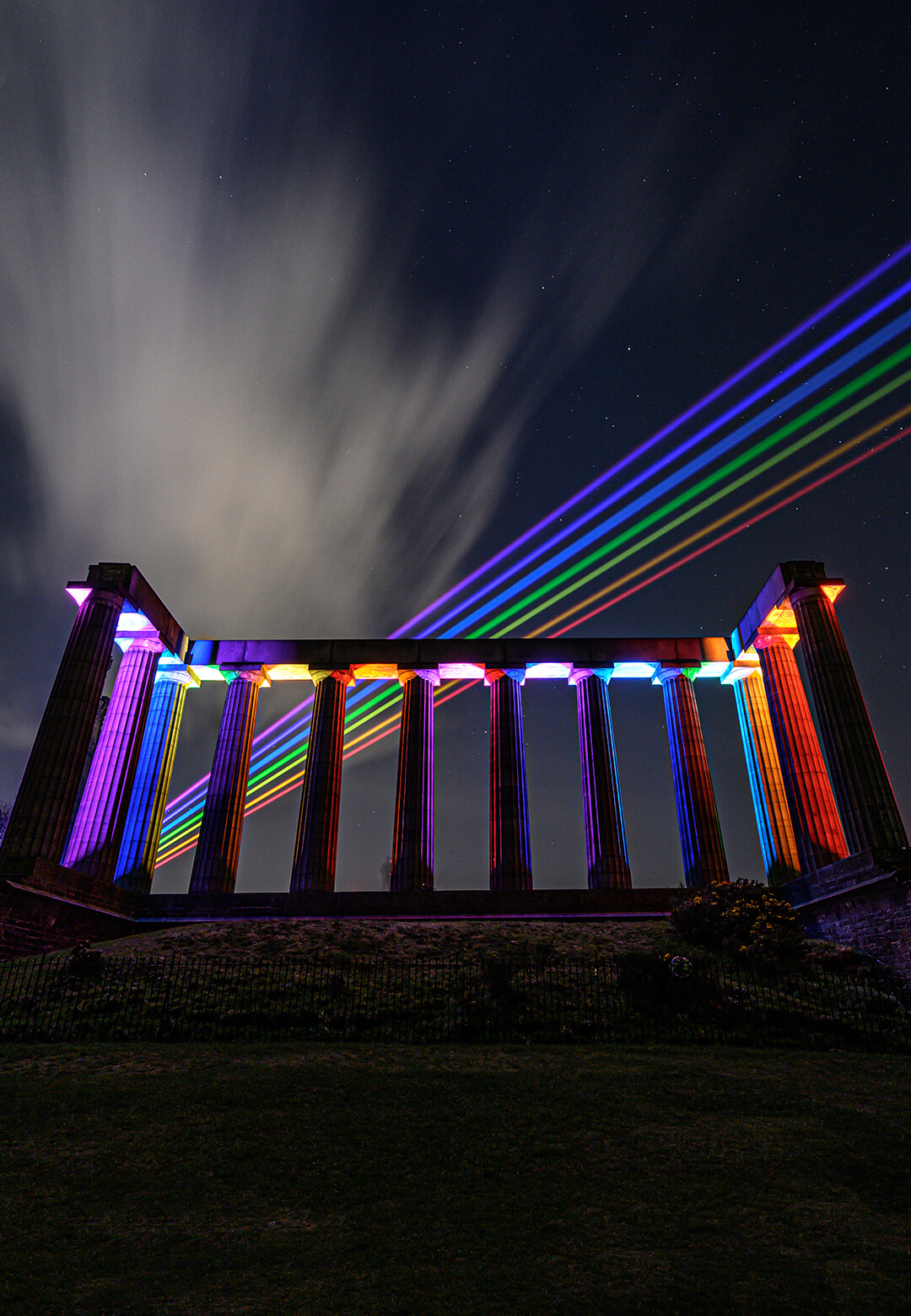Global Rainbow, Nat Mon Back Centre, Edinburgh Scotland, 2021, Light Installation | Yvette Mattern | STIRworld