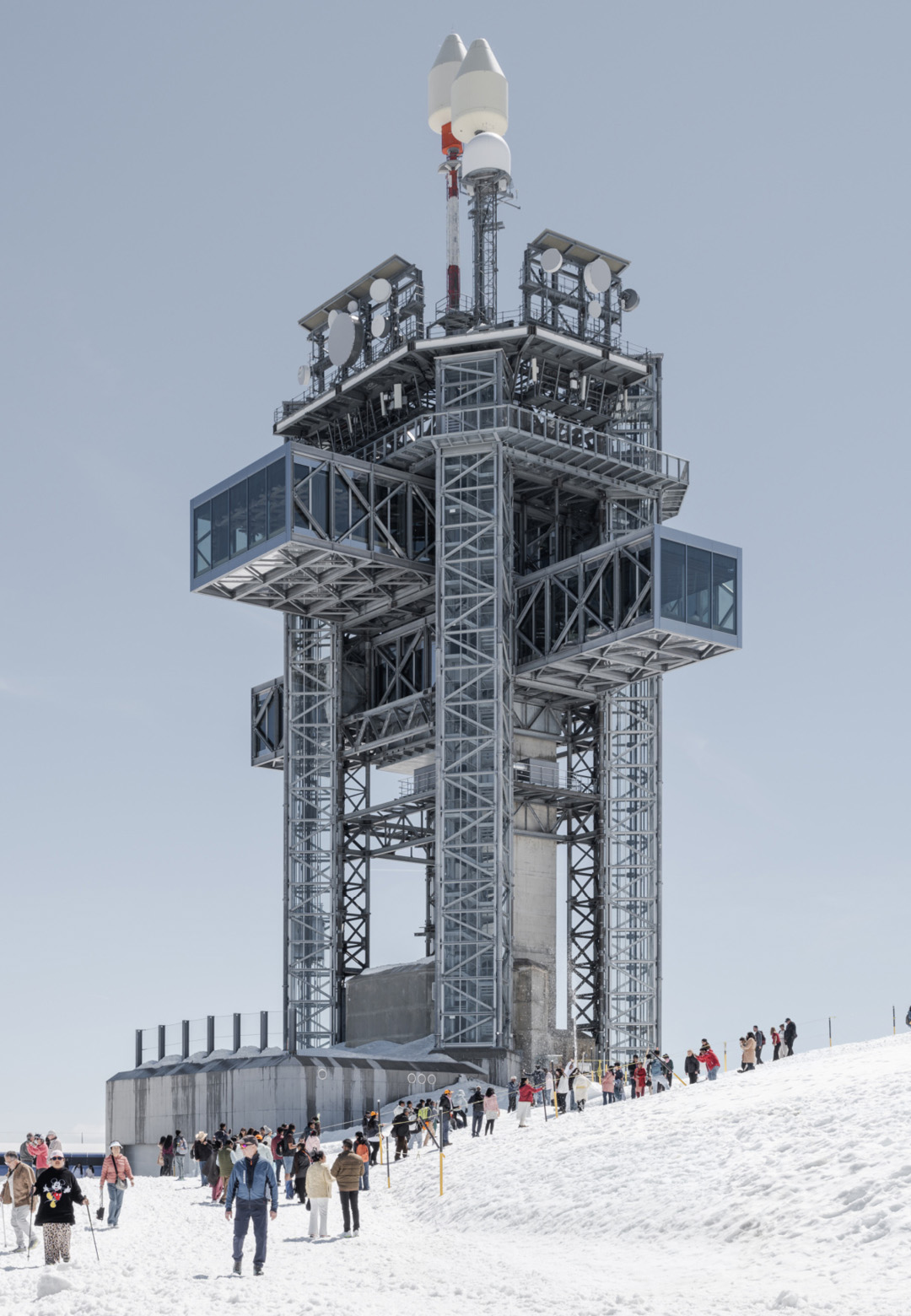 The TITLIS Tower in Switzerland is a former telecommunication infrastructure turned into an architectural icon housing hospitality, commercial and other tourist facilities | TITLIS 3020 Tower | Herzog