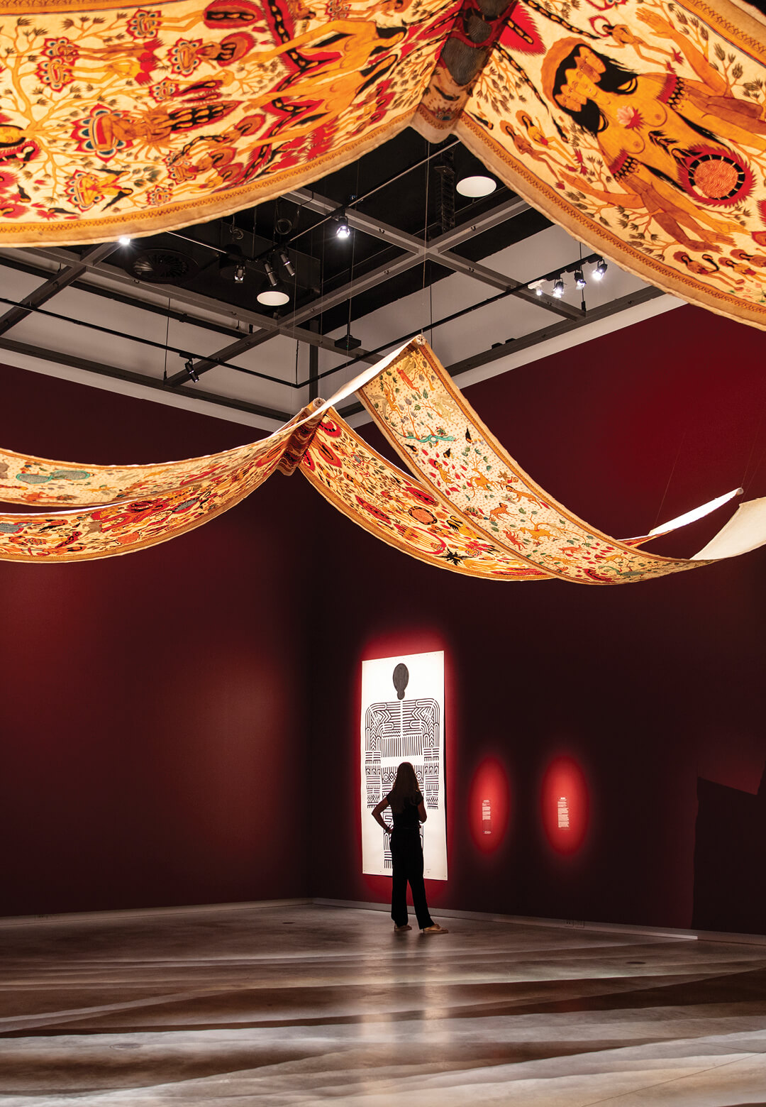 Installation view of Timur Merah Project, Citra Susmita and Baiga Godna Indian Tribe, Mangala Bai Maravi, 2024 at the Chau Chak Wing Museum | Ten Thousand Suns | Biennale of Sydney 2024 | STIRworld