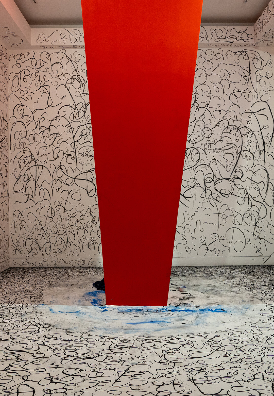 Artist Sajan Mani opened with his performance at his solo show ‘Multiple Legs of a Historically Wing-Chopped Bird’, Shrine Empire, 2024 | Shrine Empire | Sajan Mani | STIRworld