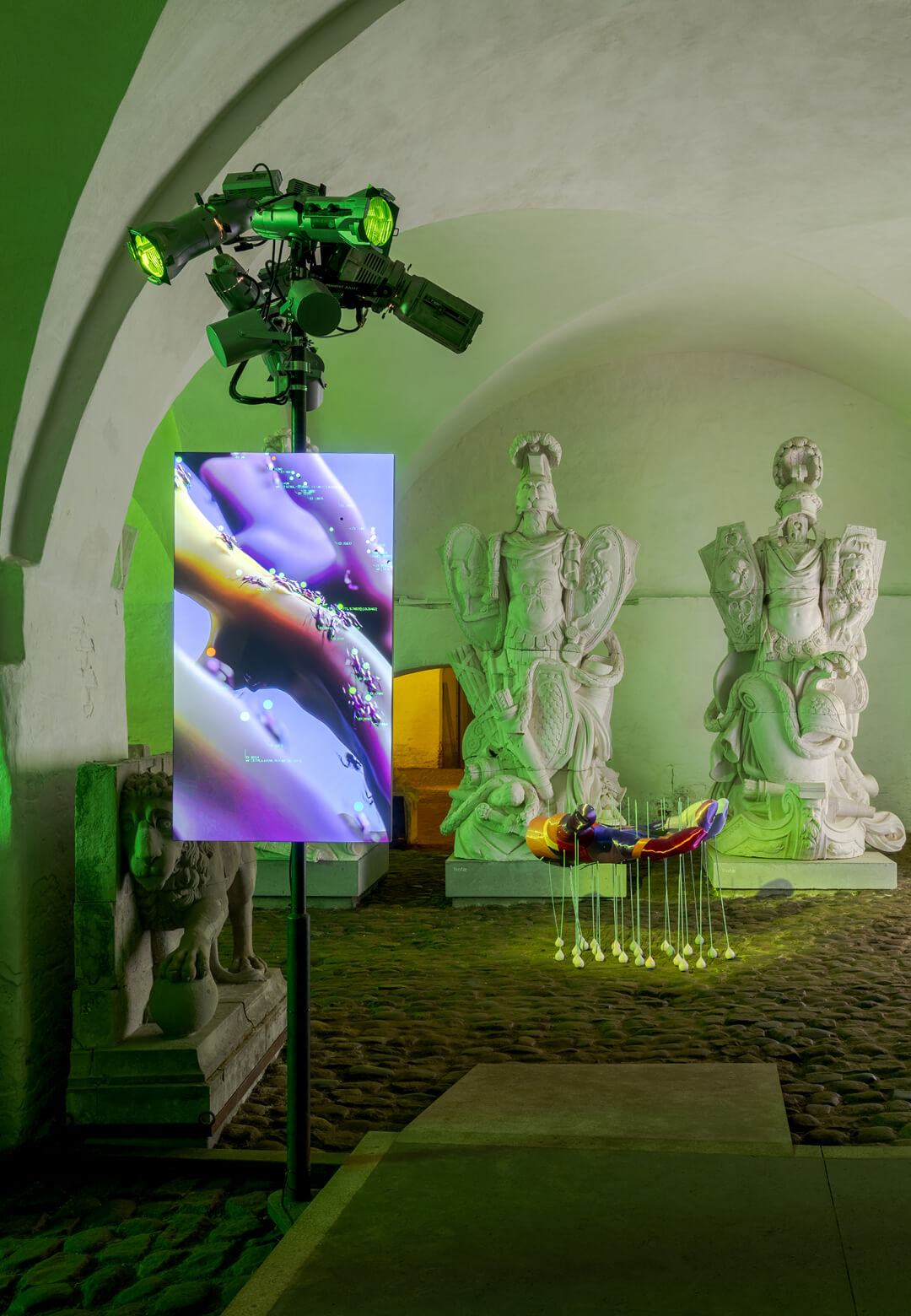 Installation view of the earth in the exhibition Techno Mythologies, Christiansborg Palace, 2024 | Techno Mythologies | STIRworld