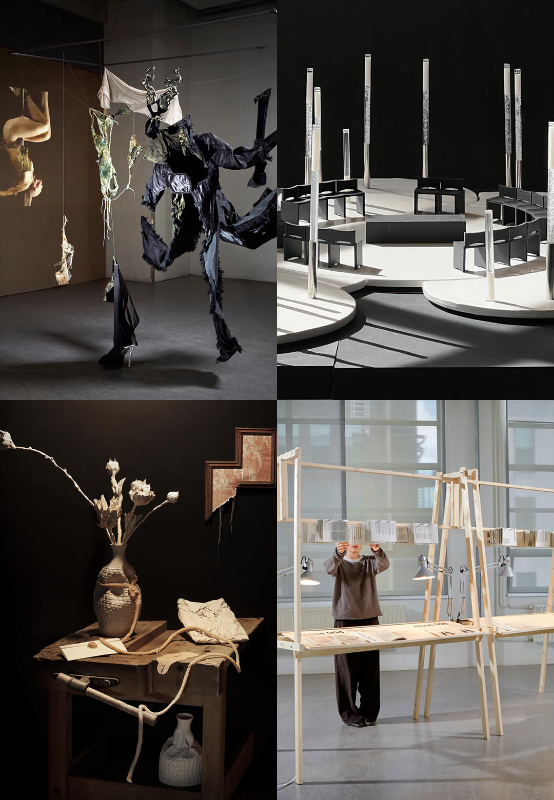 Student projects Nightfall by Laura Viltoft Overgaard; A Ceremonial Space for Funerals by Mai Roedtness; Mnemotope by Lilou Angelrath and Réiltín O’Hagan; Still-Death by Daniel Elkayam | DAE Graduatio