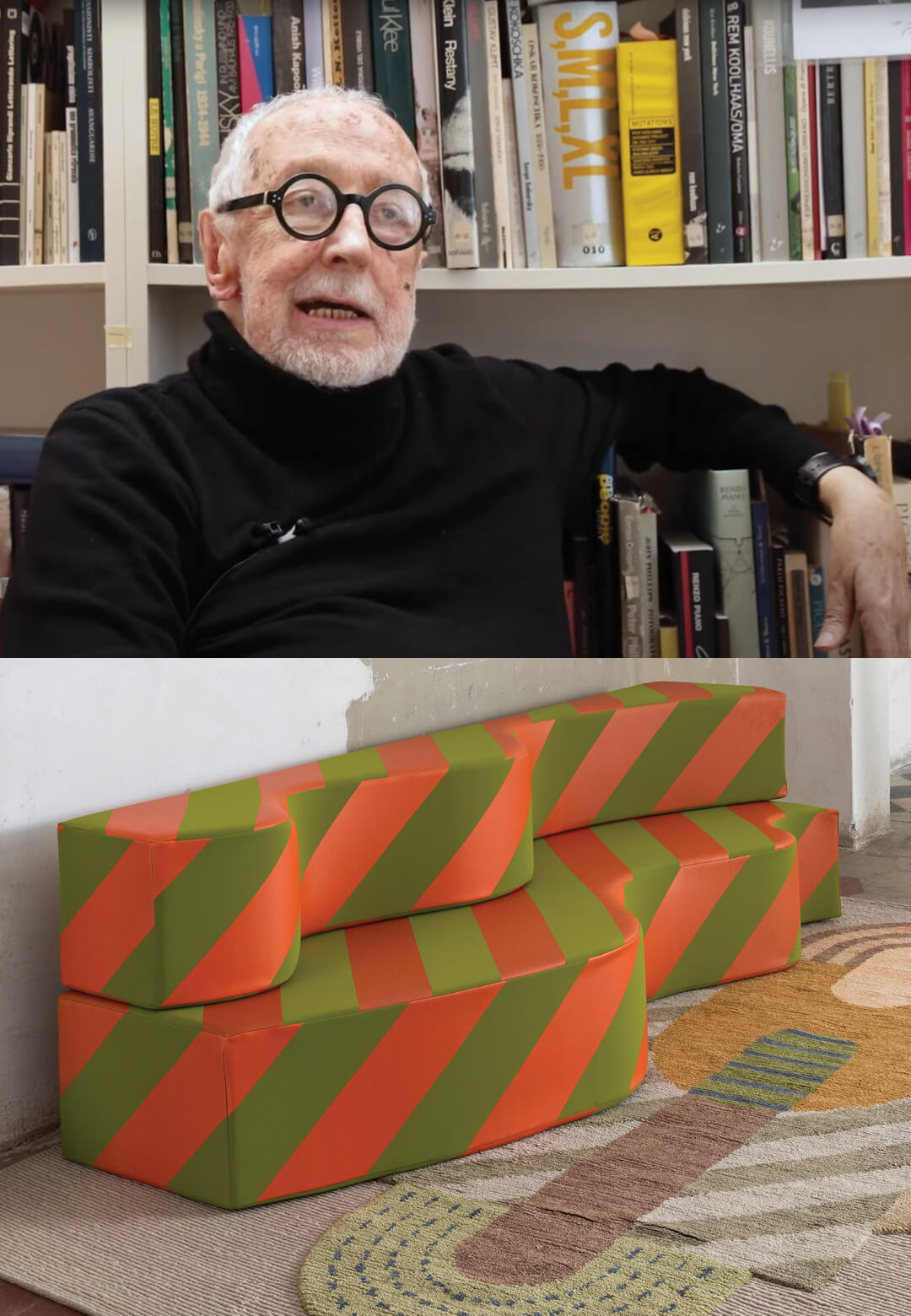 From left: The late Italian designer, Andrea Branzi on radical utopias; The Superonda sofa set, designed by Archizoom Associati| Andrea Branzi | Italy | STIRworld