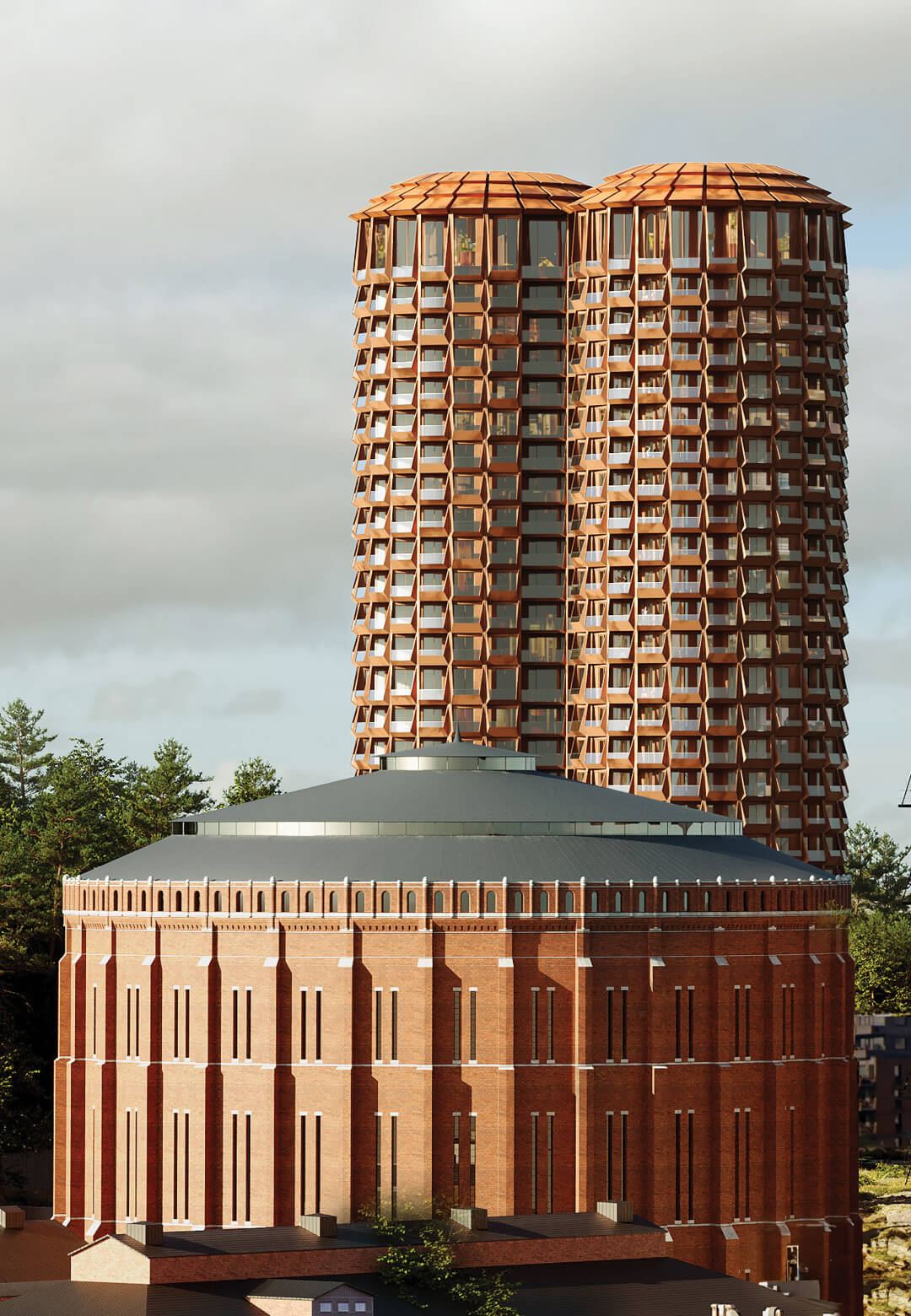 Stadsljus is the winning entry for a pair of housing towers in Stockholm’s historic Gasworks | Stadsljus Housing | Cobe and Yellon | STIRworld