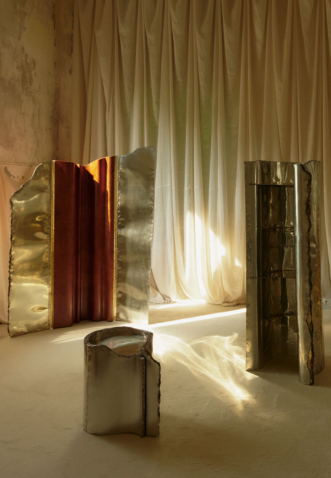 &lsquo;Resonance&rsquo; by Studio Lugo is a collectable design collection comprising a desk, chairs, candelabra, pendant light, shelving unit, screen, side object and nightstand | Studio Lugo | STIRworld