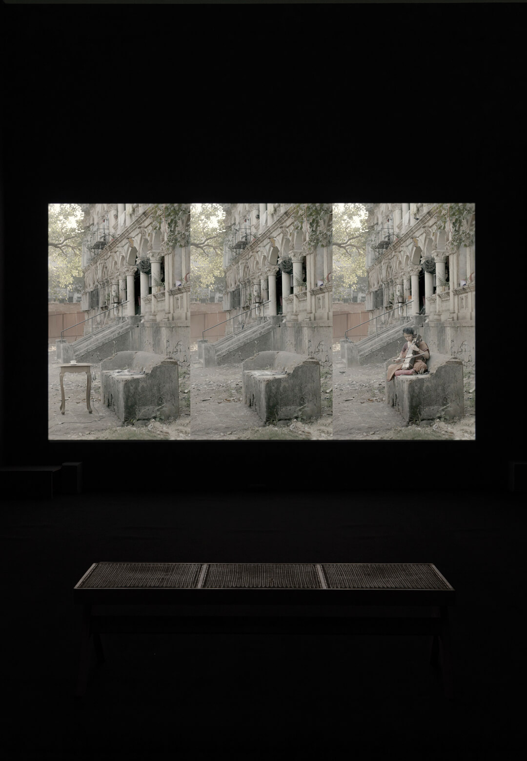 Installation view of Waiting for Others to Arrive, 2013, Single channel video played in loop, Sudarshan Shetty | Only Life, Myriad Places | Sudarshan Shetty | STIRworld