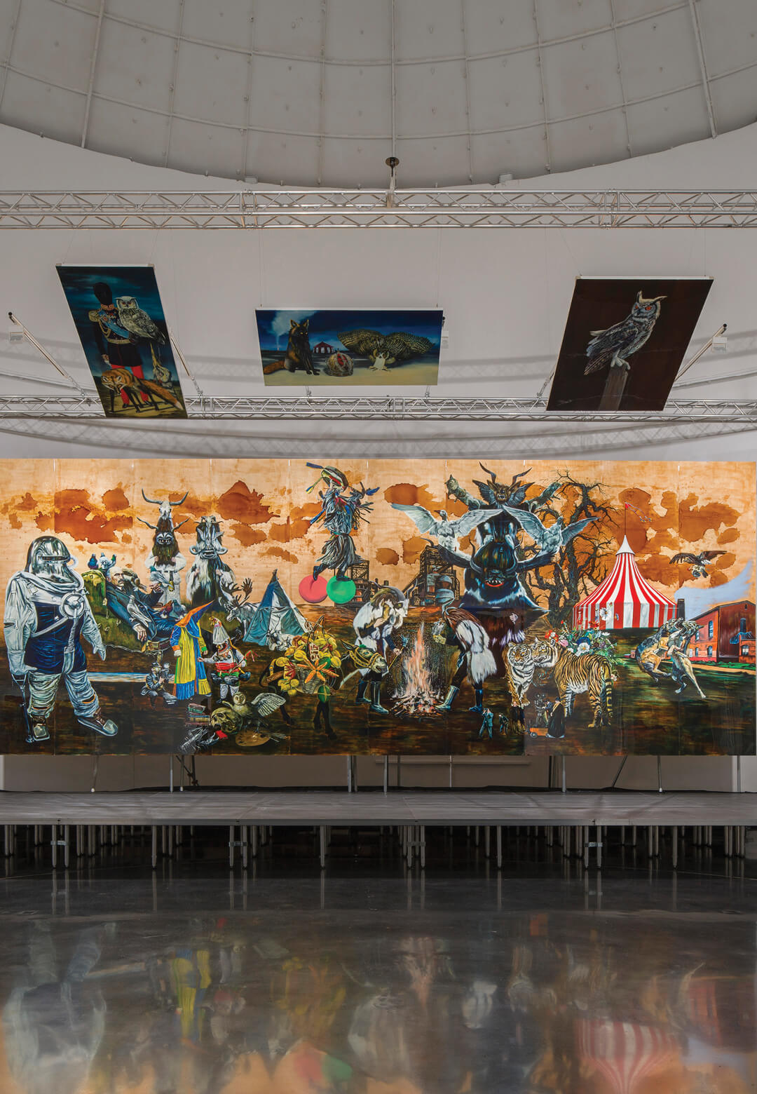 The surreal circus that is central to ‘The Shock Dream in Circus’, oil on canvas, 2024, Xun Sun | Parallel Circus | STIRworld
