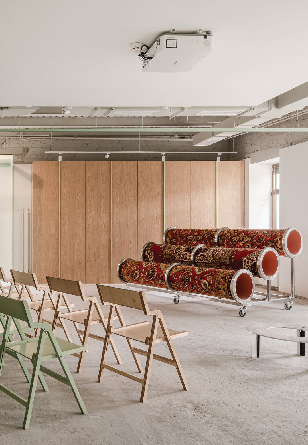 Wall panels, sliding partitions and curtains make for a flexible design layout for the Ukrainian-Danish Youth House in Kyiv | Ukrainian-Danish Youth House | Prototype Architecture | STIRworld
