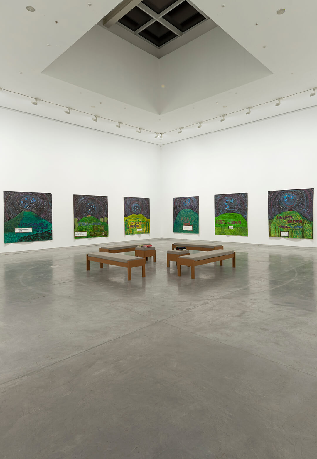 Various works from Matariki Ring of Fire, 2022, Emily Karaka, on view at Ka Awatea, A New Dawn, Sharjah Art Foundation, 2024 | Emily Karaka | STIRworld