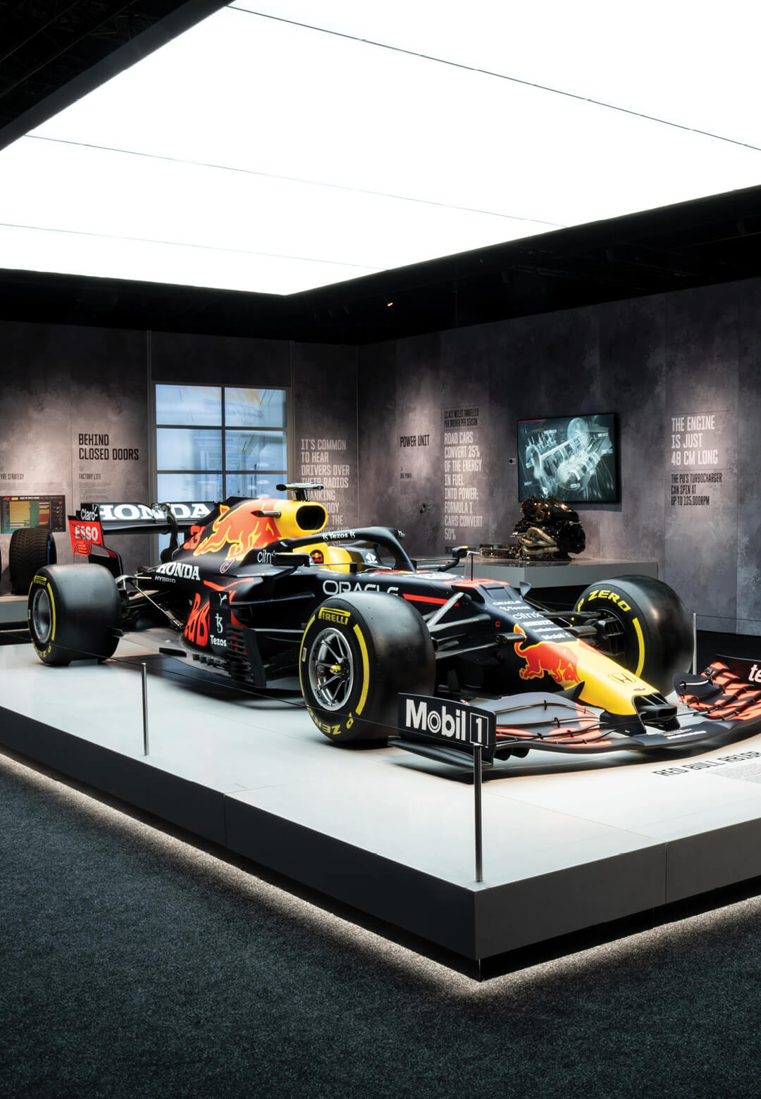 The Design Lab area of the exhibition features contributions by several companies, including tyres from the Italian partner Pirelli | Formula 1 Exhibition London | Hingston Studio | STIRworld