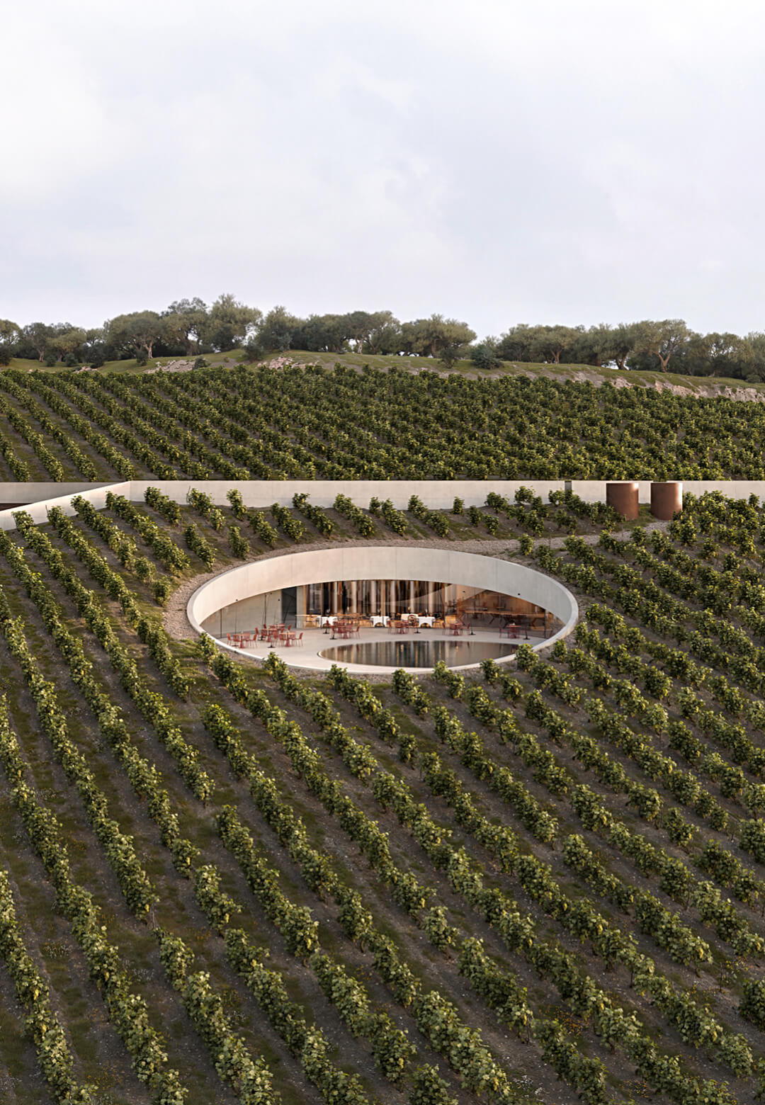 Ktima Aidipsos is a subterranean winery by Fotis Zapantiotis Associated Architects in Evia, Greece  | Winery in Aidipsos | Fotis Zapantiotis Associated Architects| STIRworld