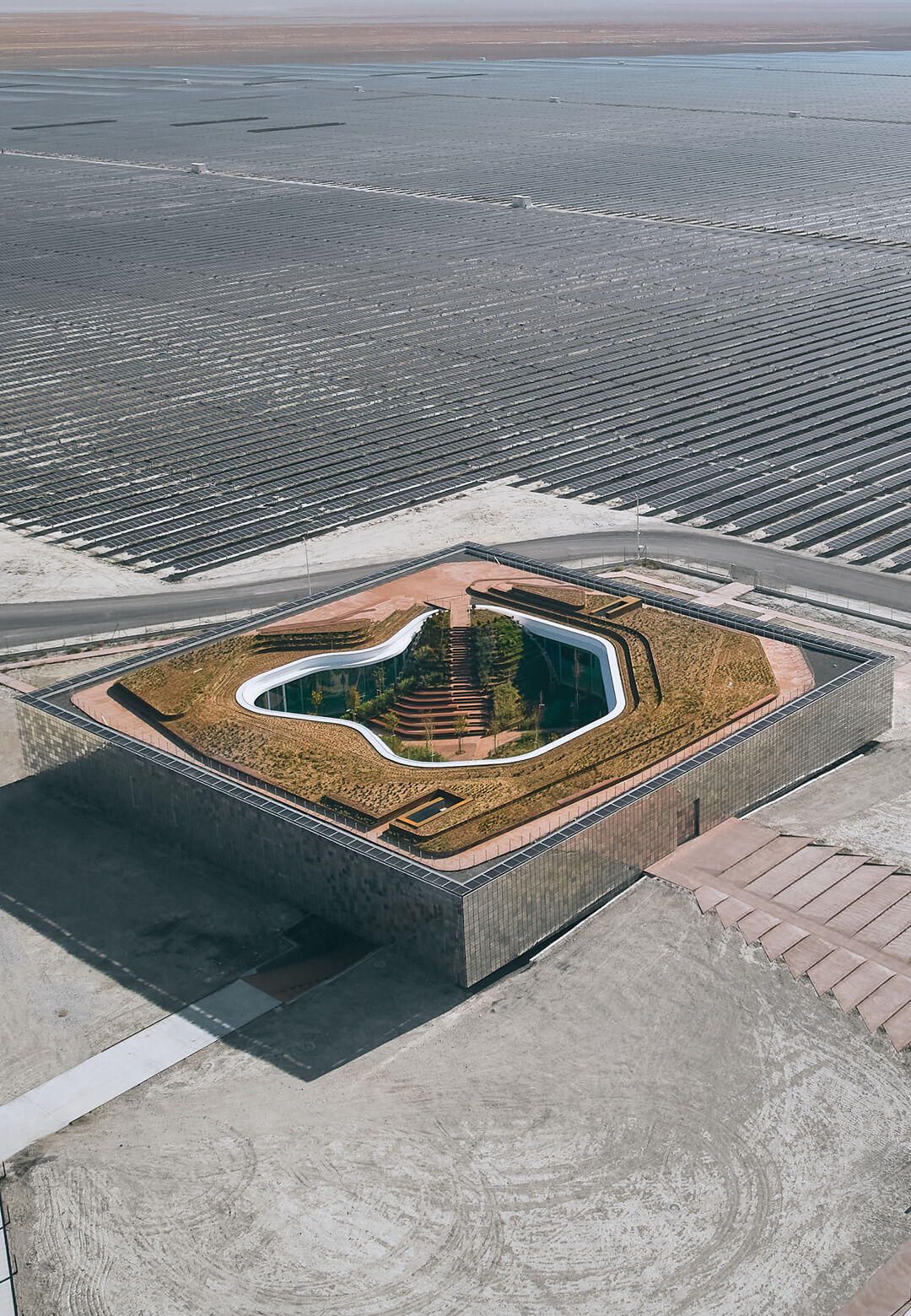 It is nestled in the largest solar energy facility in Europe | Central Control Building | Bilgin Architects | STIRworld