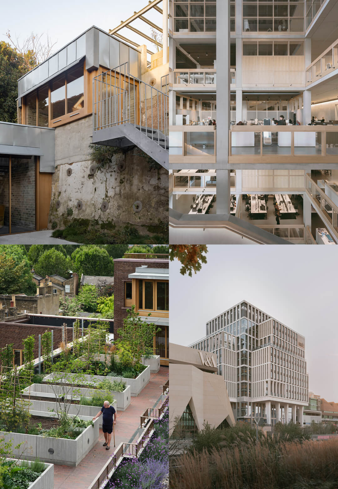 RIBA announces the shortlist for the 2025 RIBA Stirling Prize; (L-R) The Hastings House, the London College of Fashion, the Appleby Blue Almshouse and the Elizabeth Tower | 2025 RIBA Stirling Prize |