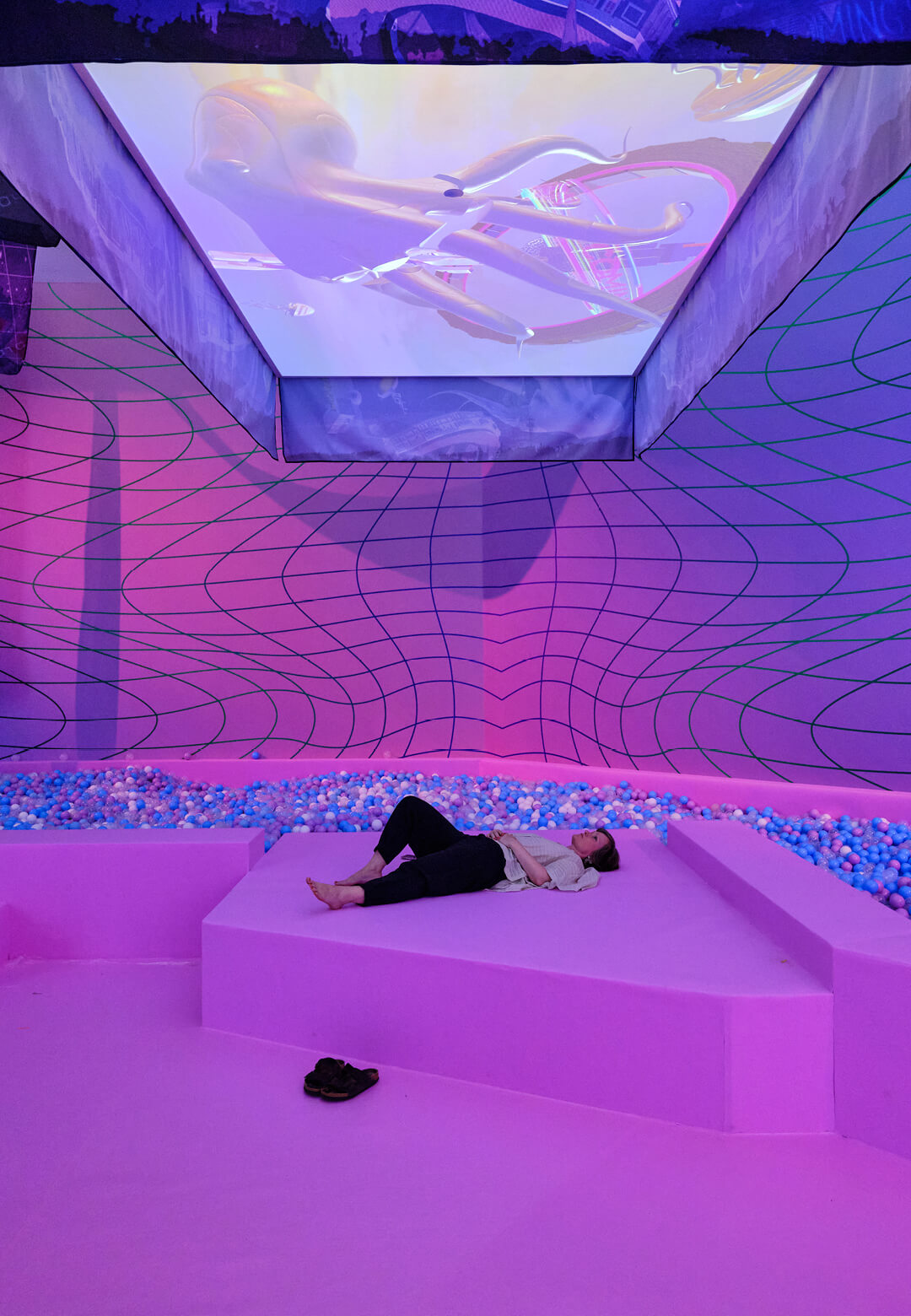 A visitor takes in &lsquo;Cao Fei: Testimonies to the Near Future - The Playground&rsquo;, on view at Kunstmuseum Basel | Gegenwart, 2026 | Cao Fei: Testimonies to the Near Future | Kunstmuseum Basel | Gegenwart