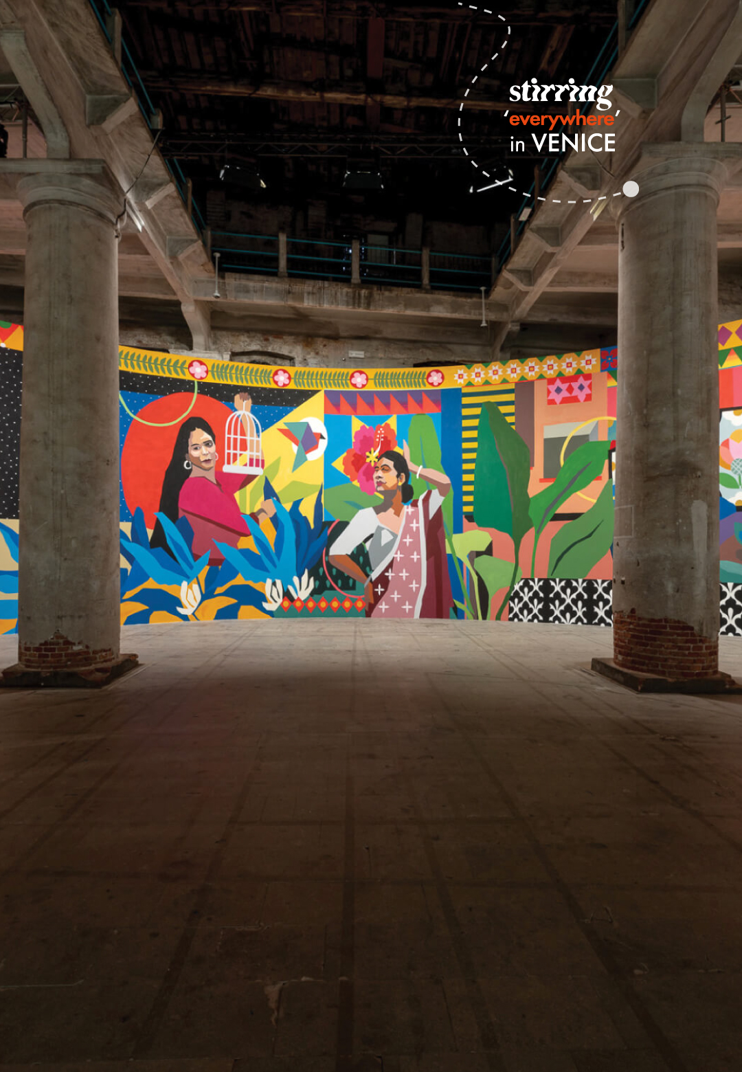 Diaspore, mural painting, 60th  International Art Exhibition, La Biennale di Venezia, Stranieri Ovunque, Foreigners Everywhere, 2024, Aravani Art Project| Aravani Art Project | Venice Biennale 2024 |